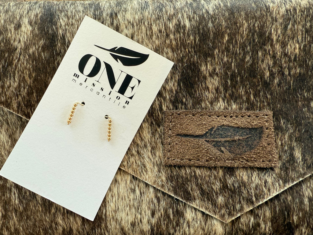 Beaded Staple Earrings