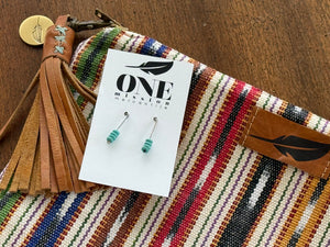 Turquoise Earrings -with 3 beads