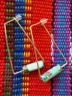 Serpentine Triangle Hoop Earrings