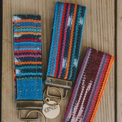 KB Leather + Indigenous Cloth Key Fob