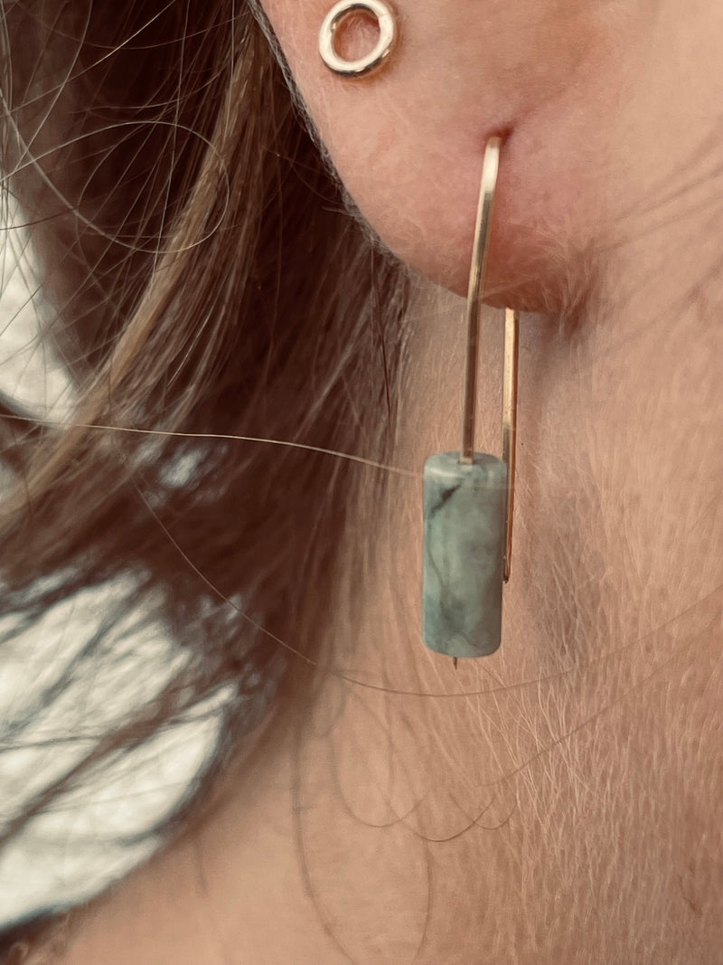 Serpentine Rectangle Hoop Earrings
