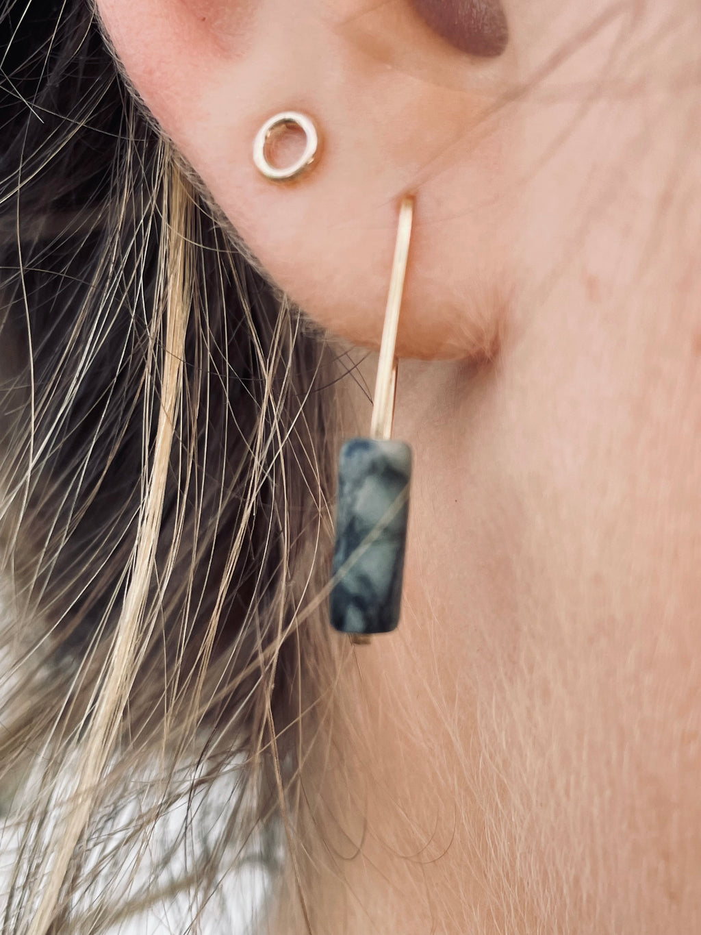 Serpentine Rectangle Hoop Earrings